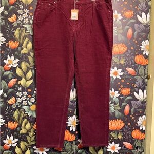 Boden Burgundy Corduroy Pants